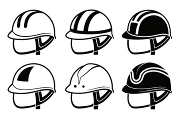 Construction helmet, linear icon. construction worker icon set, safety helmet