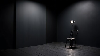 Obraz premium Step into a world of dramatic ambiance with this dark and moody studio background, perfect for capturing cinematic and atmospheric visuals