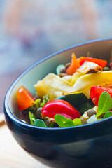 Healthy vegan bowl, veggie salad with vegetables