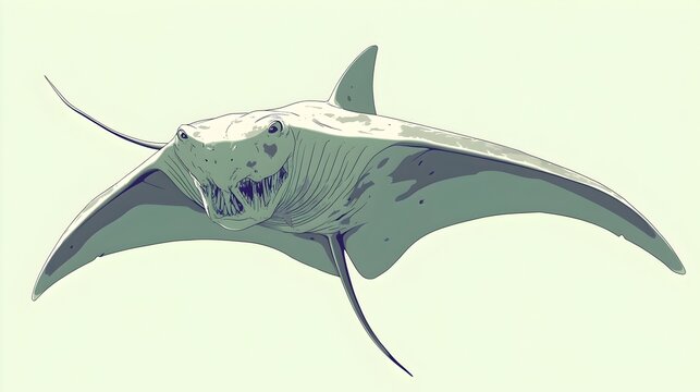 Monstrous Stingray with Paralyzing Touch in Vibrant Pop Art Style
