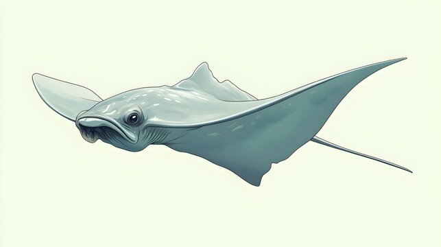 Monstrous Stingray Capable of Paralyzing Prey in Surreal Anime-Inspired