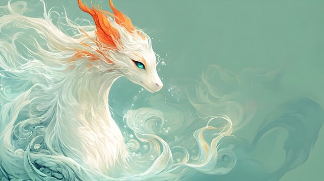 Ethereal Kelpie Shapeshifter:A Whimsical Aquatic Spirit in Teal