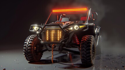 A 3D render of a detailed ATV radiator guard