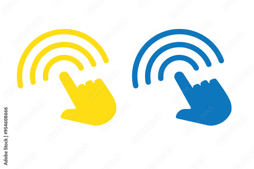 Poster hand cursor icon set. click icon vector. hand click. pointer