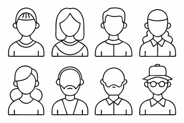 People Avatar Icon Set, Profile Faces for game or character