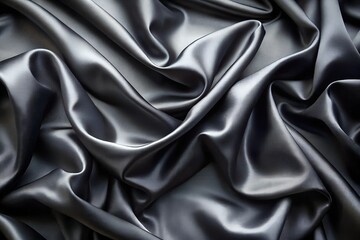 Fototapeta premium texture of black silk, black satin background