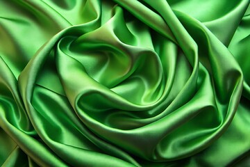 Fototapeta premium texture of green silk, green silk background