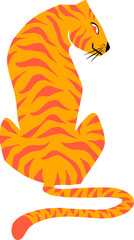 Dynamic Roaring Tiger Illustration in Vibrant Orange