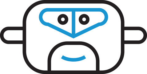 Cartoon Head Robot Line Avatar