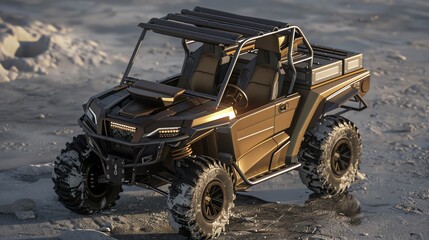 Obraz premium A 3D render of a UTV storage box with lock