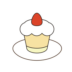 シンプルなショートケーキのイラスト