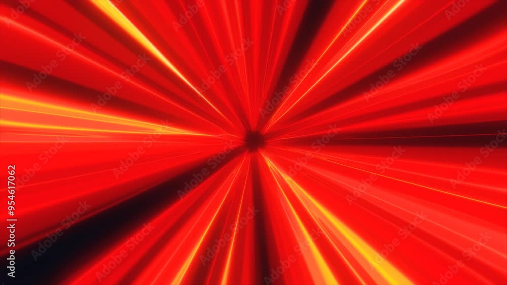 Aufkleber a dynamic burst of vibrant red and yellow light rays creating high-energy tunnel effect with speed a