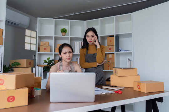 Friends facing challenges in online sales operations