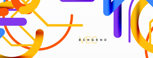 Linear design colorful circles and lines