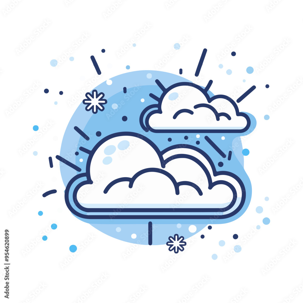 Poster snowfall vector icon