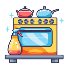 Oven cleaner vector icon