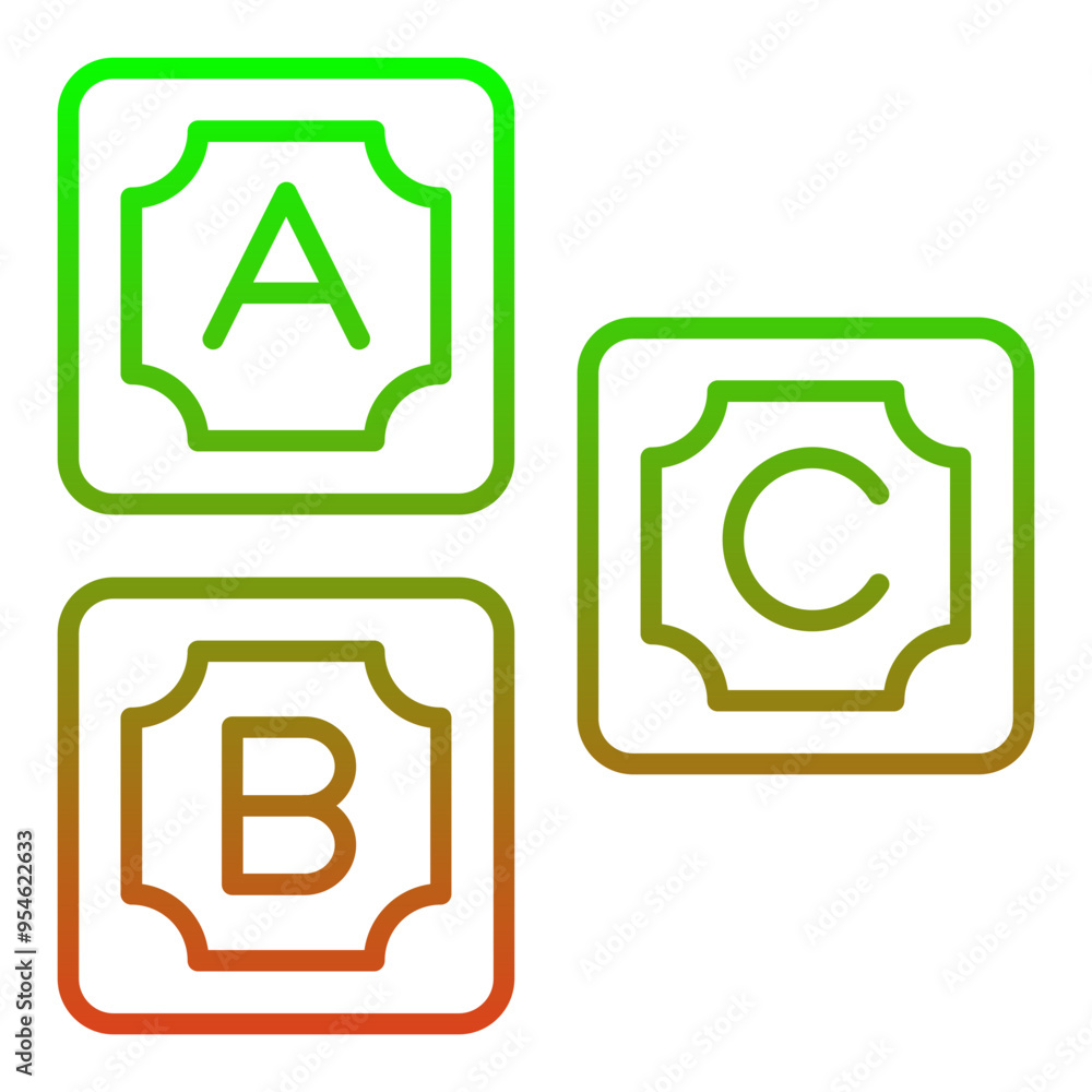 Wall mural abc block icon