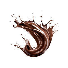 Chocolate liquid splash, white background, brown, sweet treat