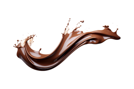 Chocolate liquid splash, white background, brown, sweet treat