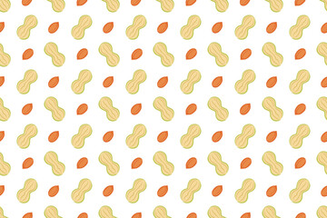 ピーナッツのシームレスパターン、背景透過