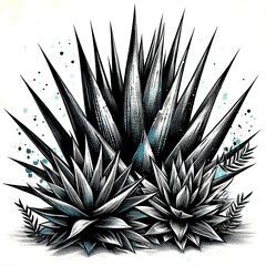 agave leaves grunge