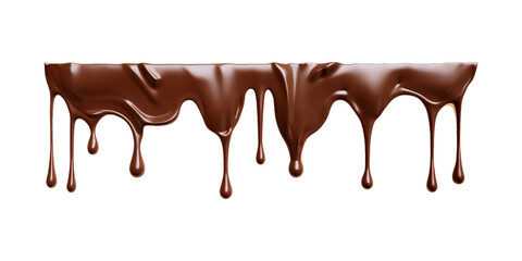 Dripping melted chocolate on a white backdrop is perfect for food blogs, dessert recipes, confectionery advertisements, and cooking tutorials