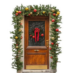 house door at christmas