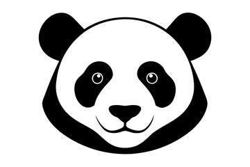 Giant panda head silhouette vector illustration