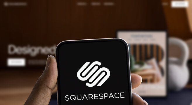 Dhaka, Bangladesh- 02 Sep 2024: Squarespace logo is displayed on smartphone. Squarespace is an American website building and hosting company.
