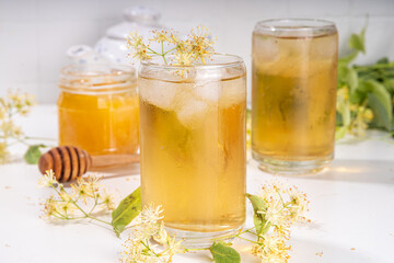 Linden plant flower iced tea