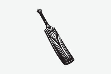 Cricket bat vector art and illustration