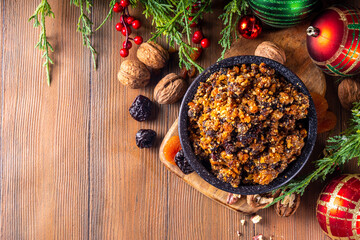 Homemade Christmas sweet mincemeat bowl