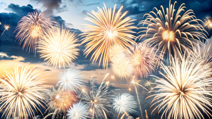 Festive Fireworks in the Night Sky