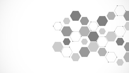 Fototapeta premium Vector illustration of hexagons pattern. Geometric abstract background with simple hexagonal elements. Creative idea for medical, technology or science design