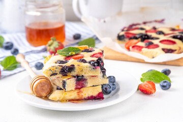Mixed Berry Sheet Pan baked Pancakes