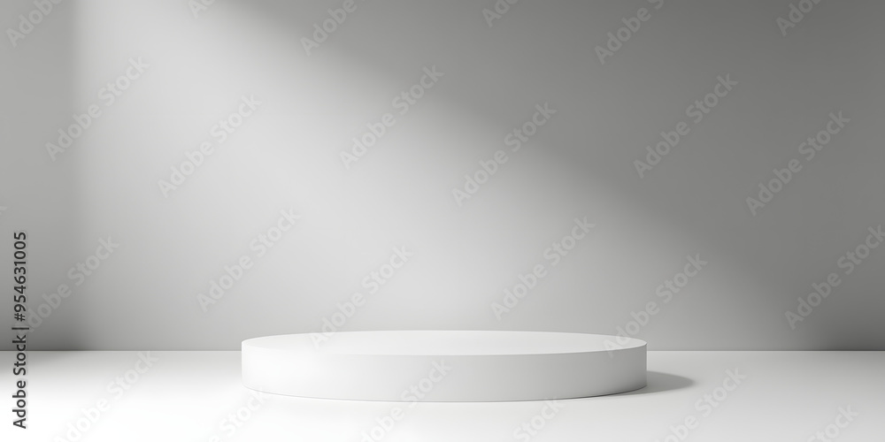 Poster blank gray gradient background with product display. white backdrop or empty studio with room floor.