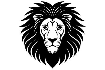 Lion head silhouette vector illustration