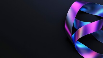 3d ribbons with blue and purple glow for Black Friday sale on black background. Crossed ribbons. Graphic elements for big sale. Vector illustration. with generative ai