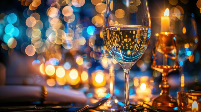 Charity Gala: A high-class gathering in a luxury ballroom with guests in formal dress, gourmet cuisine, silent auctions, and speeches highlighting the charity's mission.
