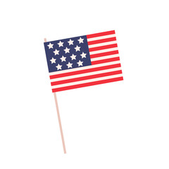USA flag. American flag icon in flat style on white background. National flag. 