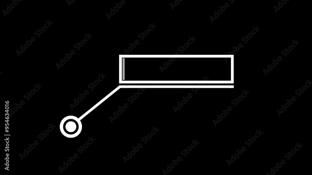 Poster white color animation of hud elements. hud elements on black background. callous rectangle - move - 