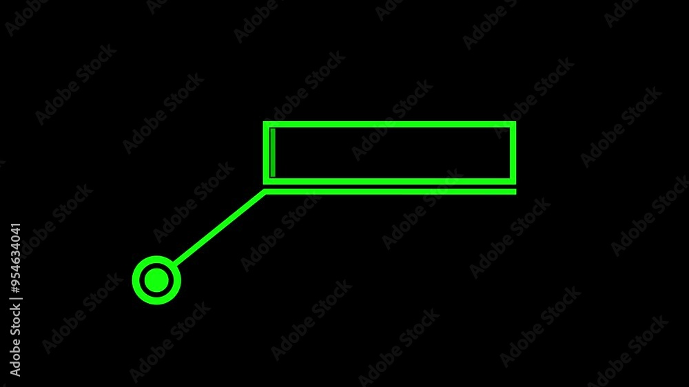 Poster green color animation of hud elements. hud elements on black background. callous rectangle - move - 