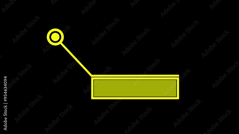 Poster animation of hud elements. animate a white callous for text. yellow color hud elements on black back