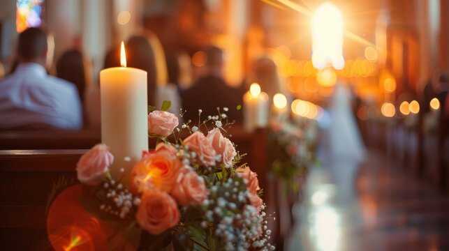 Religious Ceremony: A dignified event held in a place of worship, where people come together to celebrate a pivotal religious milestone with solemn rituals and devotion.
