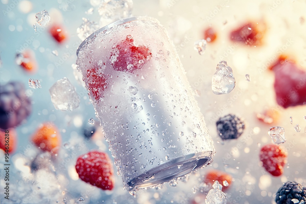 Poster icy berry blast can floating