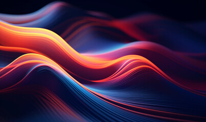 Dynamic Flow of Vibrant Waves in a Futuristic Abstract Wallpaper, Crafting a Captivating and Colorful Background Design 