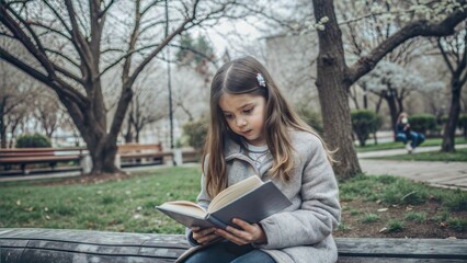 fine art photo young girl reading a book