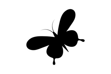 Butterfly silhouette art and outline vector icon 
