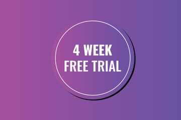 4 week free trial banner design. 4 weeks free banner background
