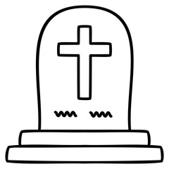 Obraz premium tombstone outline icon
